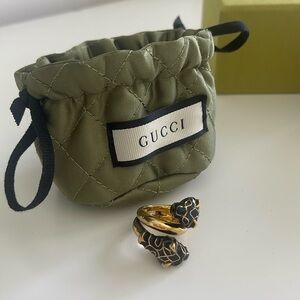 Gucci double tiger head ring size 6.5